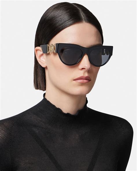 versace black leather medusa sunglasses|Versace Medusa sunglasses women.